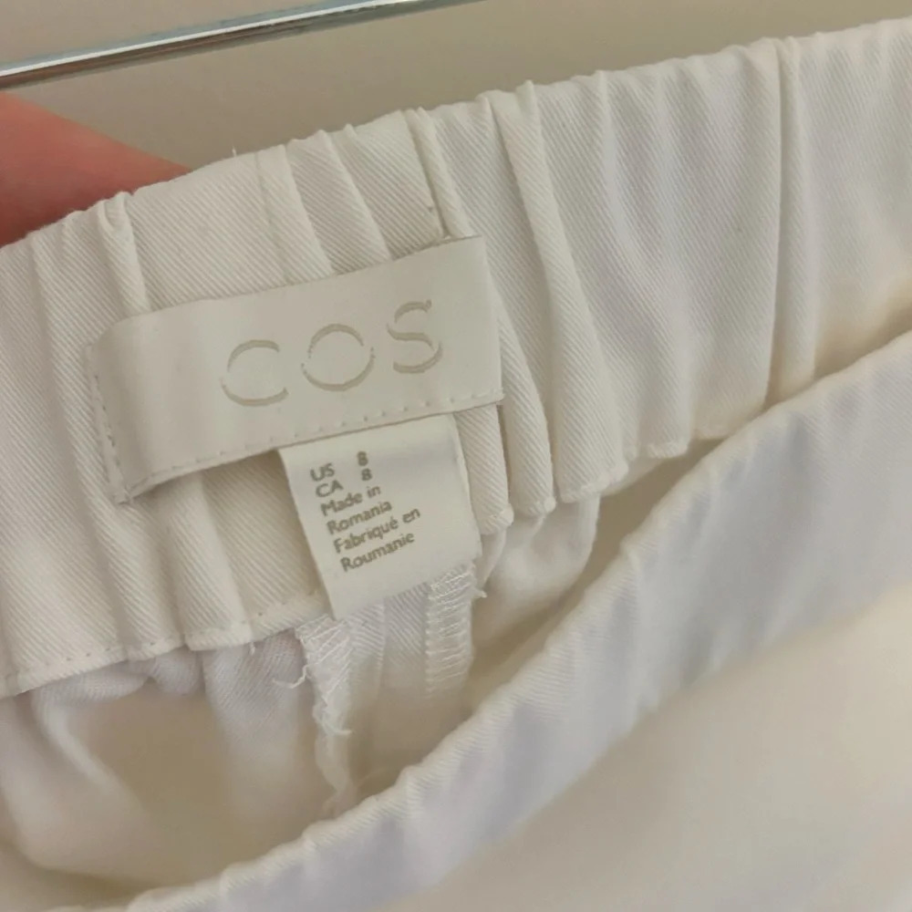 COS Elastic Waist Wide Leg Cotton Joggers Pants White Size 8 Casual - Picture 5 of 8